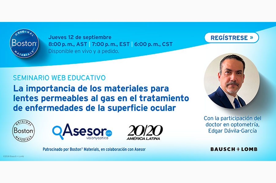 Inscríbete a nuestro webinar exclusivo sobre “La importancia de los materiales para lentes permeables al gas en el tratamiento de enfermedades de la superficie ocular".