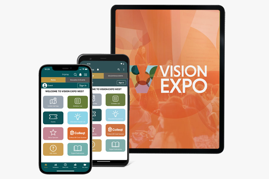 ¡Vision Expo a tu alcance! La Vision Expo Mobile tiene todo lo que necesitas para estar al día con los expositores y los eventos, personalizar tu experiencia en la feria y ver las novedades y tendencias de la industria antes de tu visita.