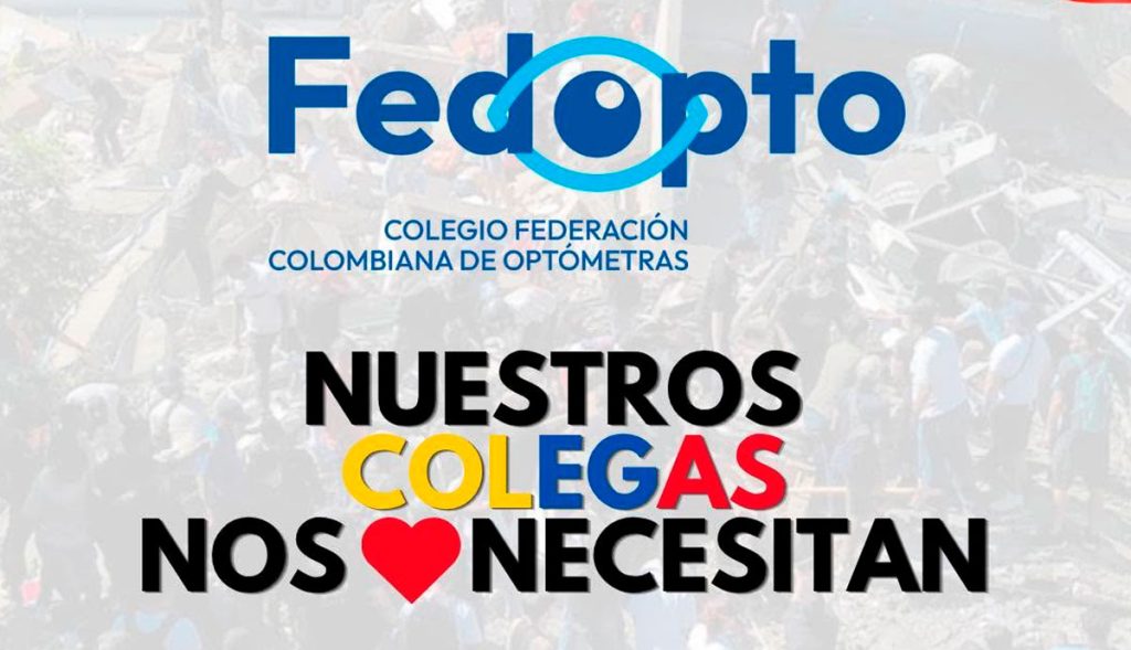 Optómetras Solidarios invita a unirse en apoyo a colegas afectados por el terremoto